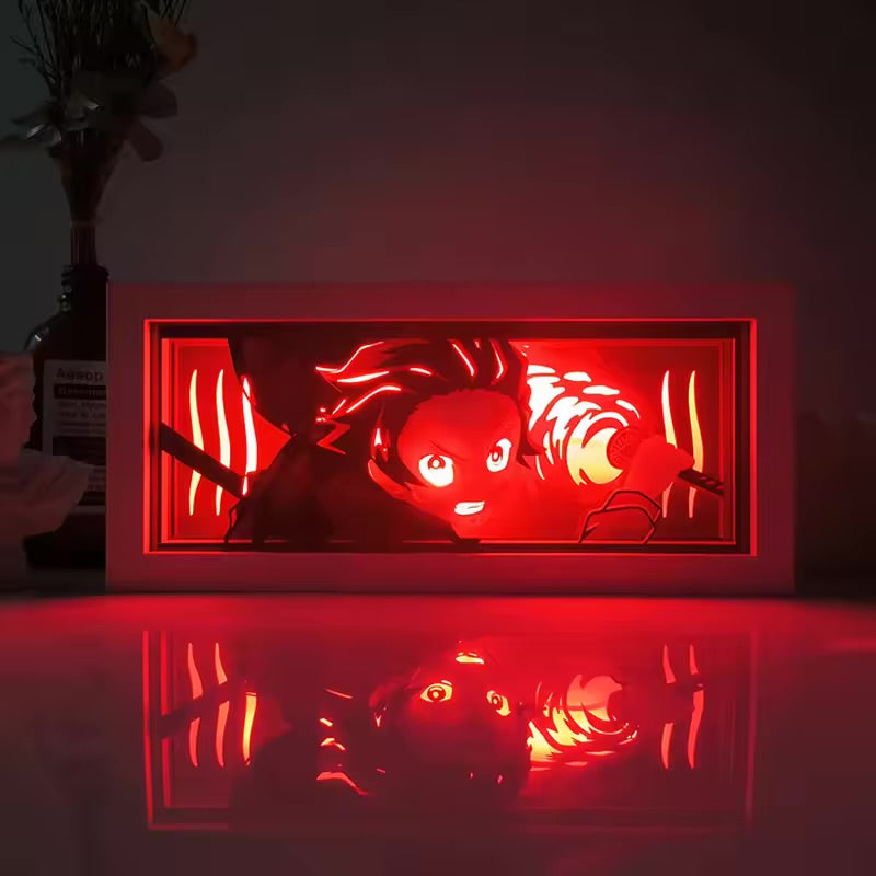 3D- Anime Lichtbox ( Papier Carving ) Dekor Nachtlampe / Tischlampe.