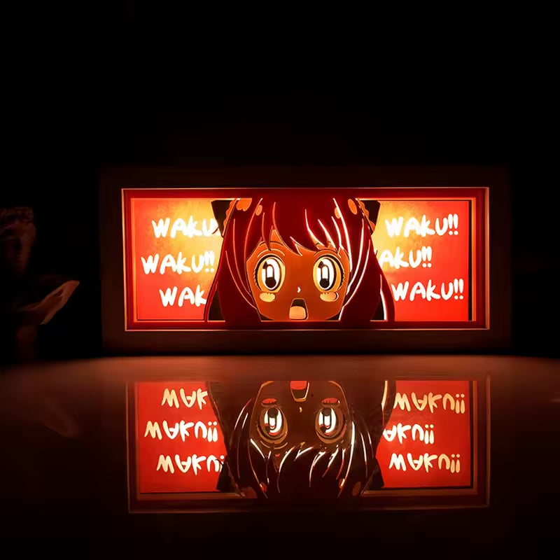 3D- Anime Lichtbox ( Papier Carving ) Dekor Nachtlampe / Tischlampe.